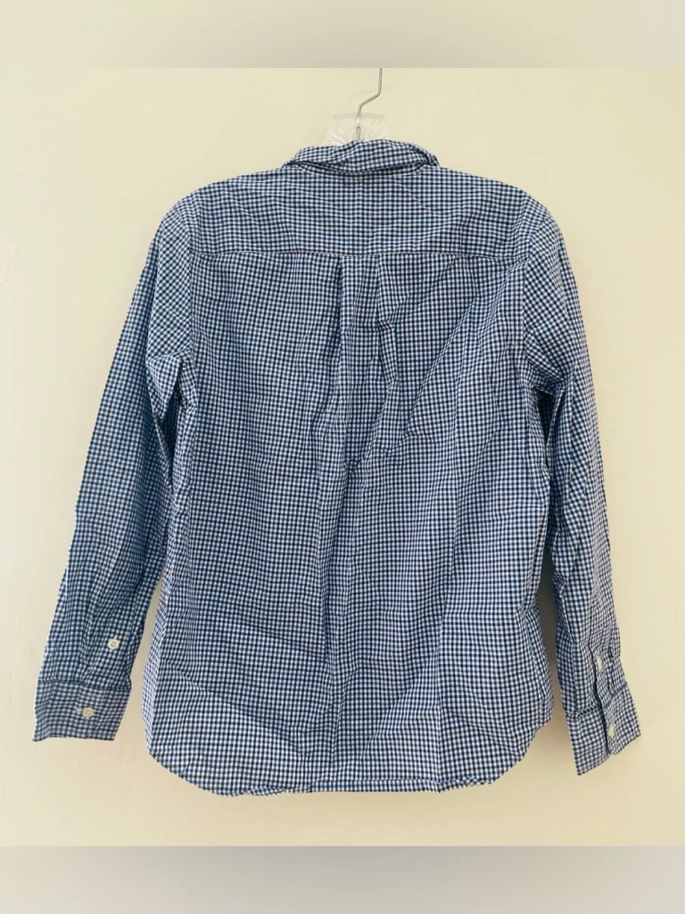 NWOT! Ralph Lauren Boy’s Blue Checkered Gingham Cotton Poplin Shirt Sz L/14-16
